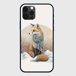 Чехол для iPhone 12 Pro Max Лисица и сугроб, цвет: 3D-черный