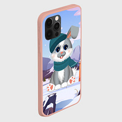 Чехол для iPhone 12 Pro Max Зайка новый год, цвет: 3D-светло-розовый — фото 2
