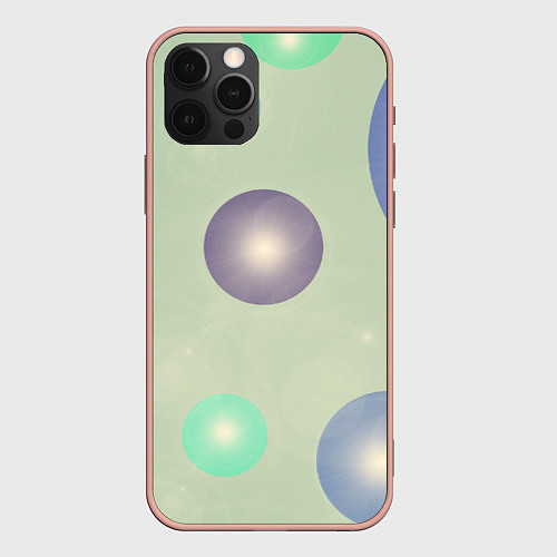 Чехол iPhone 12 Pro Max Светящиеся шары / 3D-Светло-розовый – фото 1
