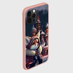 Чехол для iPhone 12 Pro Max Лиса на Красной площади, цвет: 3D-светло-розовый — фото 2