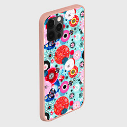 Чехол для iPhone 12 Pro Max Abstract flowers, цвет: 3D-светло-розовый — фото 2