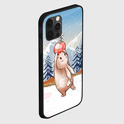 Чехол для iPhone 12 Pro Max Зайка и елочная игрушка, цвет: 3D-черный — фото 2