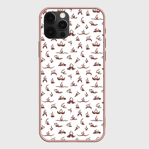 Чехол iPhone 12 Pro Max Усы и носы / 3D-Светло-розовый – фото 1