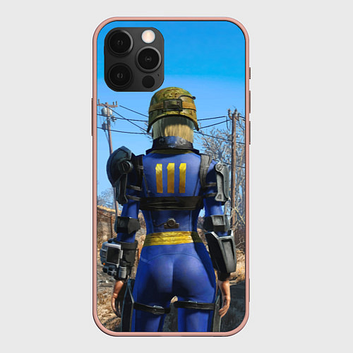 Чехол iPhone 12 Pro Max Vault 111 suit at Fallout 4 Nexus / 3D-Светло-розовый – фото 1