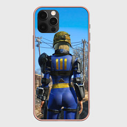 Чехол для iPhone 12 Pro Max Vault 111 suit at Fallout 4 Nexus, цвет: 3D-светло-розовый