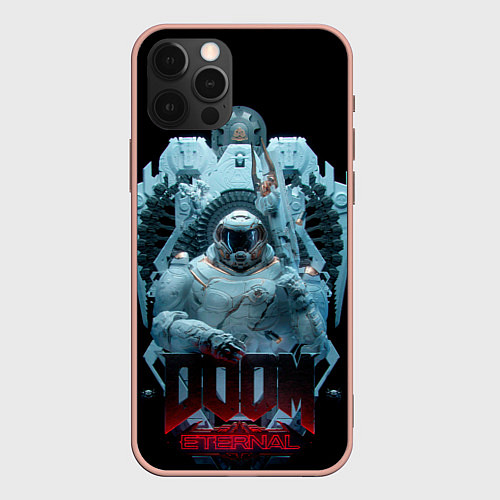 Чехол iPhone 12 Pro Max DOOM во льду / 3D-Светло-розовый – фото 1