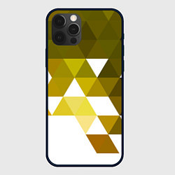 Чехол для iPhone 12 Pro Max Золотистая мозаика из ромбов, цвет: 3D-черный
