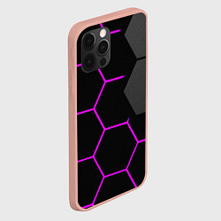 Чехол для iPhone 12 Pro Max Крупные неоновые соты, цвет: 3D-светло-розовый — фото 2