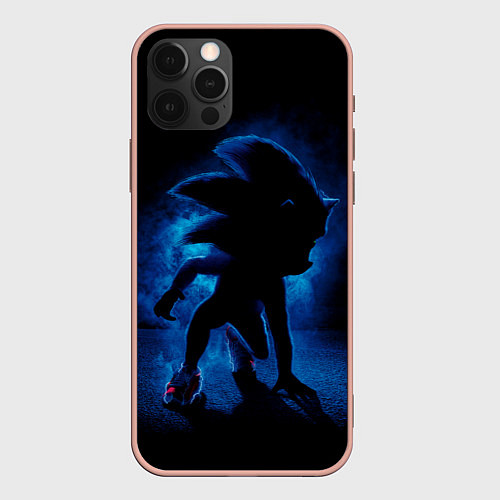 Чехол iPhone 12 Pro Max Sonic - dark theme / 3D-Светло-розовый – фото 1