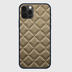 Чехол для iPhone 12 Pro Max Стёганая кожа - fashion texture, цвет: 3D-черный