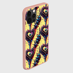 Чехол для iPhone 12 Pro Max Паттерн яркие сердца, цвет: 3D-светло-розовый — фото 2