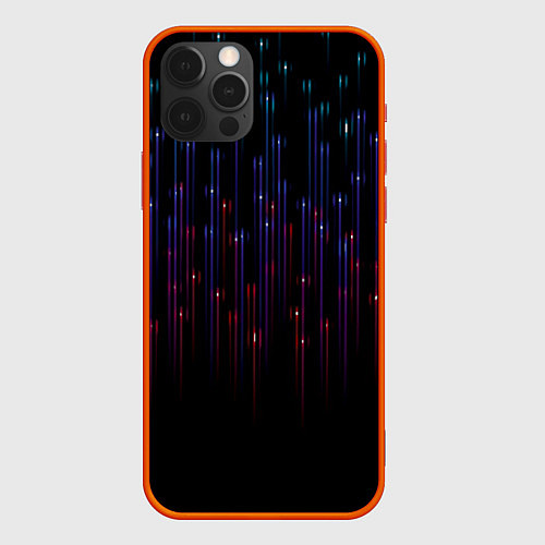 Чехол iPhone 12 Pro Max Разноцветные лучи / 3D-Красный – фото 1
