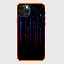 Чехол для iPhone 12 Pro Max Разноцветные лучи, цвет: 3D-красный