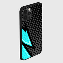 Чехол для iPhone 12 Pro Max Черно-голубая абстракция, цвет: 3D-черный — фото 2