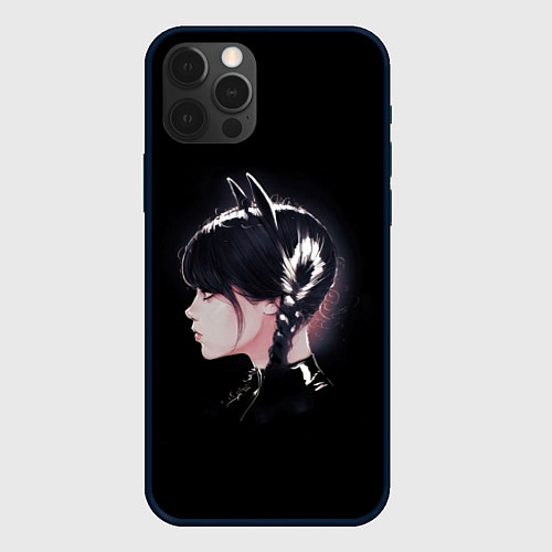 Чехол iPhone 12 Pro Max Wednesday black kitty / 3D-Черный – фото 1