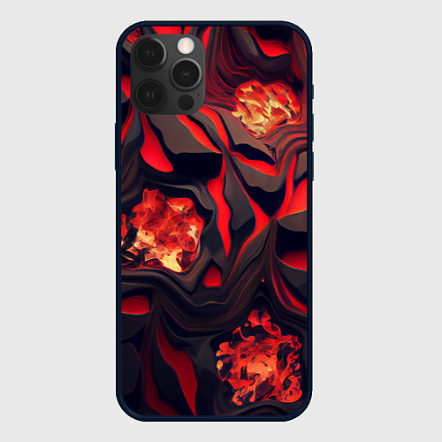 Чехол iPhone 12 Pro Max Застывающая лава / 3D-Черный – фото 1