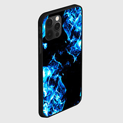 Чехол для iPhone 12 Pro Max Красивый синий огонь, цвет: 3D-черный — фото 2
