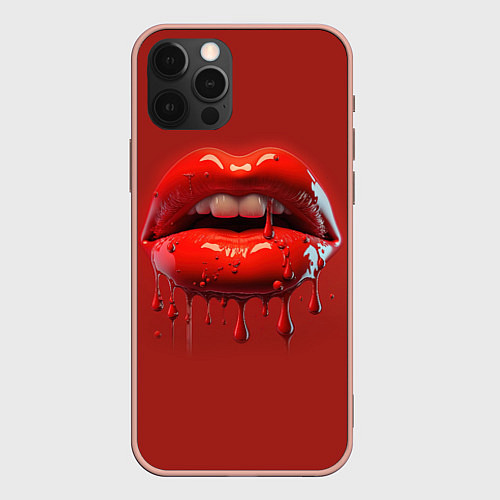 Чехол iPhone 12 Pro Max Сочные губки / 3D-Светло-розовый – фото 1