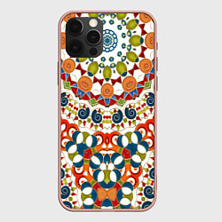 Чехол для iPhone 12 Pro Max Разноцветный этнический орнамент, цвет: 3D-светло-розовый