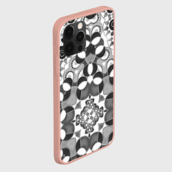 Чехол для iPhone 12 Pro Max Бело-серый этнический узор, цвет: 3D-светло-розовый — фото 2
