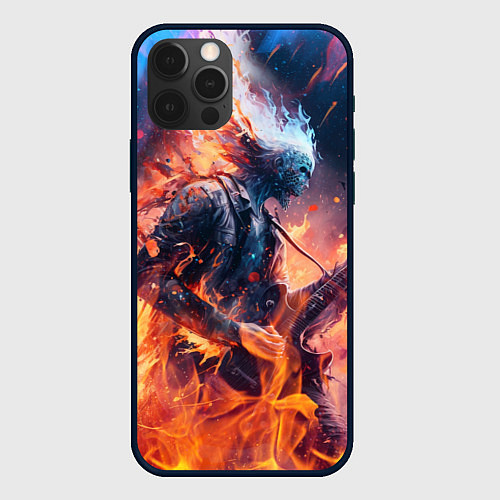 Чехол iPhone 12 Pro Max Призрачный гитарист / 3D-Черный – фото 1