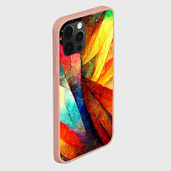 Чехол для iPhone 12 Pro Max Радужная абстракция со звездами, цвет: 3D-светло-розовый — фото 2