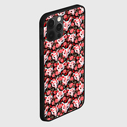 Чехол для iPhone 12 Pro Max Маски лисиц кицунэ и камелия на черном, цвет: 3D-черный — фото 2
