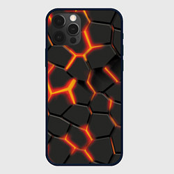 Чехол для iPhone 12 Pro Max Разлив лавы, цвет: 3D-черный