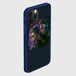 Чехол для iPhone 12 Pro Max Киберпанк - постер арт, цвет: 3D-тёмно-синий — фото 2