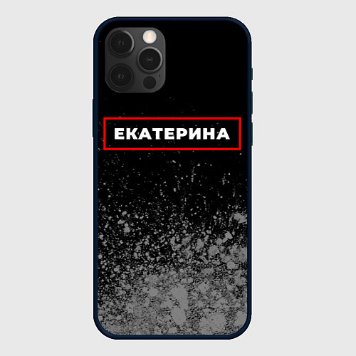 Чехол iPhone 12 Pro Max Екатерина - в красной рамке на темном / 3D-Черный – фото 1