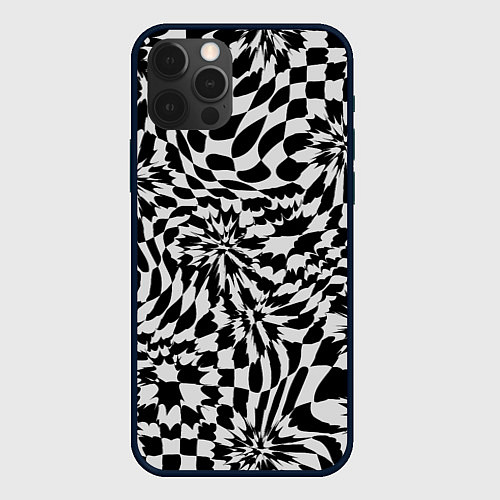 Чехол iPhone 12 Pro Max Пластика шахматной доски / 3D-Черный – фото 1