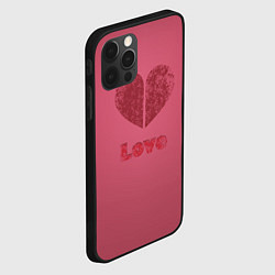 Чехол для iPhone 12 Pro Max Сердце с любовью гранж, цвет: 3D-черный — фото 2