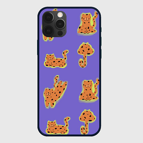 Чехол iPhone 12 Pro Max Принт с леопардами / 3D-Черный – фото 1