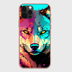 Чехол для iPhone 12 Pro Max Яркий волк, цвет: 3D-светло-розовый