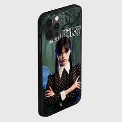 Чехол для iPhone 12 Pro Max Уэнсдэй из семейки Аддамс, цвет: 3D-черный — фото 2