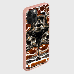 Чехол для iPhone 12 Pro Max Бело - коричневая абстракция, цвет: 3D-светло-розовый — фото 2