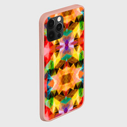 Чехол для iPhone 12 Pro Max Разноцветный мозаичный пиксельный узор, цвет: 3D-светло-розовый — фото 2