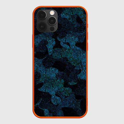 Чехол iPhone 12 Pro Max Камуфляж тёмно-синий / 3D-Красный – фото 1