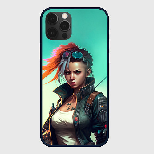 Чехол iPhone 12 Pro Max Girl art Cyberpunk / 3D-Черный – фото 1