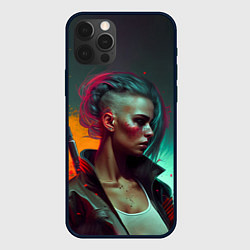 Чехол iPhone 12 Pro Max Cyberpunk girl art