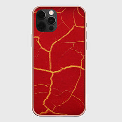Чехол для iPhone 12 Pro Max Красный текстурный узор, цвет: 3D-светло-розовый