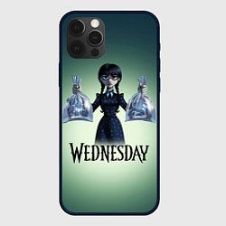 Чехол для iPhone 12 Pro Max Уэнсдэй с пираньями, цвет: 3D-черный