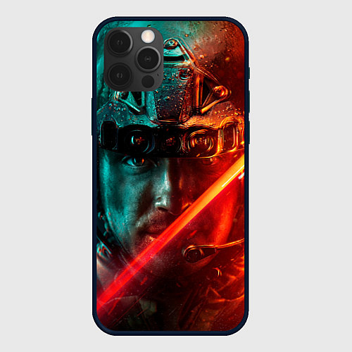Чехол iPhone 12 Pro Max Боец на войне / 3D-Черный – фото 1