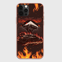 Чехол для iPhone 12 Pro Max Nissan Skyline in fire, цвет: 3D-светло-розовый