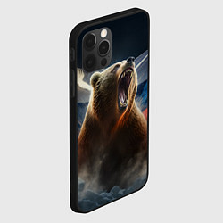 Чехол для iPhone 12 Pro Max Русский медведь патриот, цвет: 3D-черный — фото 2