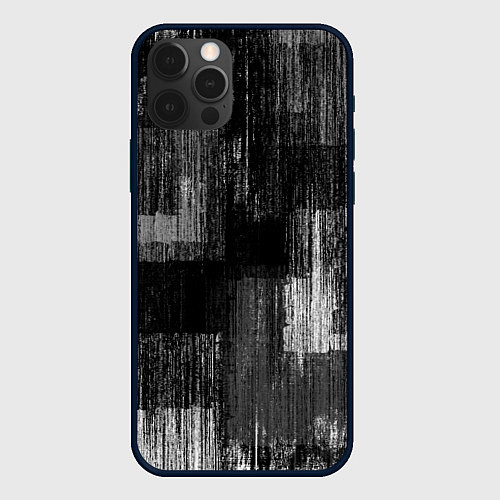 Чехол iPhone 12 Pro Max Чёрные и белые полосы / 3D-Черный – фото 1