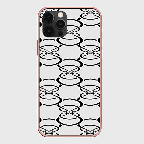Чехол iPhone 12 Pro Max Восьмерка паттерн / 3D-Светло-розовый – фото 1