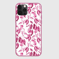 Чехол для iPhone 12 Pro Max Лимоны в розовом монохроме - паттерн, цвет: 3D-малиновый