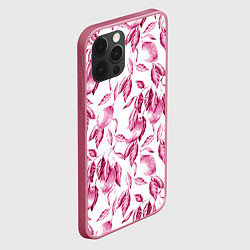 Чехол для iPhone 12 Pro Max Лимоны в розовом монохроме - паттерн, цвет: 3D-малиновый — фото 2