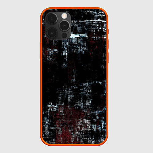 Чехол iPhone 12 Pro Max Пересечение разноцветных полос / 3D-Красный – фото 1